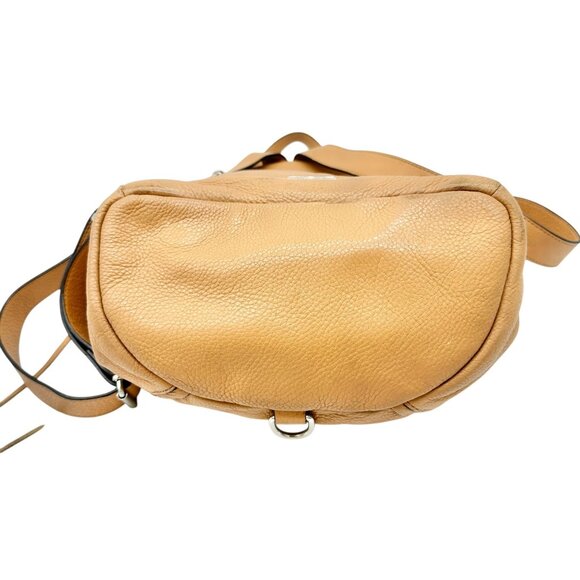 Rebecca Minkoff Genuine Leather Backpack Tan With Silver Accents 13 x 9.5 x 6 main image 12